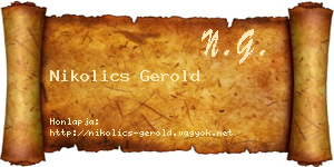 Nikolics Gerold névjegykártya